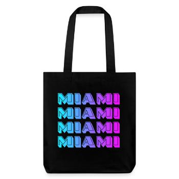 Motif de dégradé néon de Miami - Tote bag épais recyclé Stanley/Stella - noir - Devant