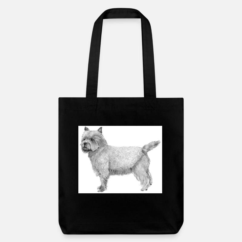 Cairn Terrier Aufkleber - Stanley/Stella recycelter Heavyweight Stoffbeutel - Schwarz