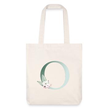 o Monogramme, Floral, Personnalisable - Tote bag épais recyclé Stanley/Stella - blanc cassé - Devant