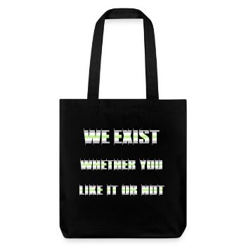 We Exist - Agender Flag - Stanley/Stella Heavyweight Recycled Tote Bag - black - Front