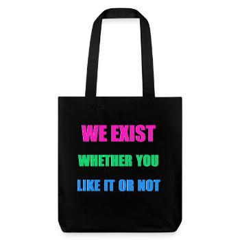 We Exist - Polysexual Flag - Stanley/Stella Heavyweight Recycled Tote Bag - black - Front
