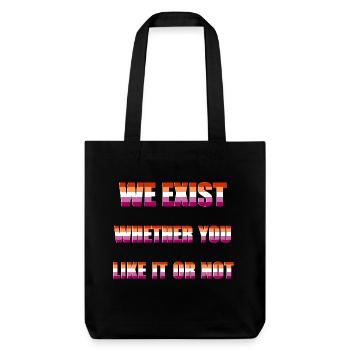 We Exist - Lesbian Flag - Stanley/Stella Heavyweight Recycled Tote Bag - black - Front
