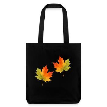 Feuille d’érable Feuille Aquarelle 2 - Tote bag épais recyclé Stanley/Stella - noir - Devant