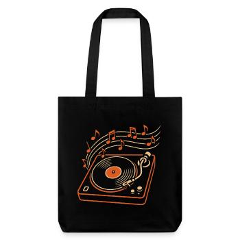 Tourne-disque vinyle pour les mélomanes - Tote bag épais recyclé Stanley/Stella - noir - Devant