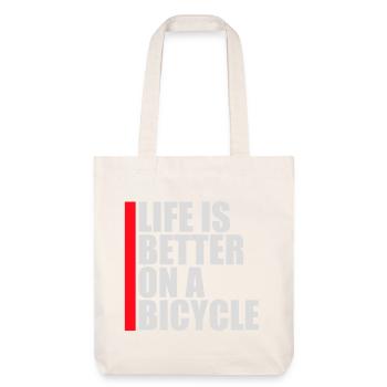 La vie est meilleure à vélo. Cyclisme Sport - Tote bag épais recyclé Stanley/Stella - blanc cassé - Devant