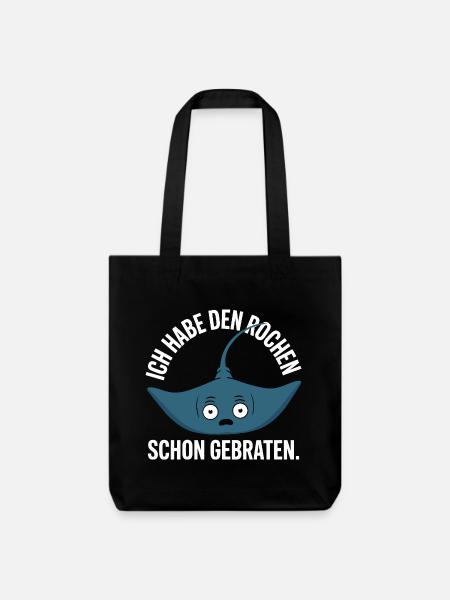 Rochen Schon Gebraten Stachelrochen Manta Rochen - Stanley/Stella recycelter Heavyweight Stoffbeutel - Schwarz
