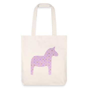 Dala Horse Pink Dots Scandinavian Sweden Decoration - Stanley/Stella Heavyweight Recycled Tote Bag - natural white - Front