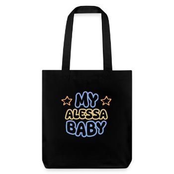 First name Alessa - Stanley/Stella Heavyweight Recycled Tote Bag - black - Front
