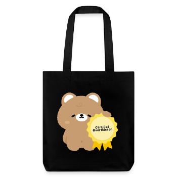 Kawaii Bear zertifizierter Überdenker - Stanley/Stella recycelter Heavyweight Stoffbeutel - Schwarz - Vorne