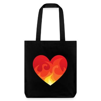 Coeur avec le feu de - Tote bag épais recyclé Stanley/Stella - noir - Devant