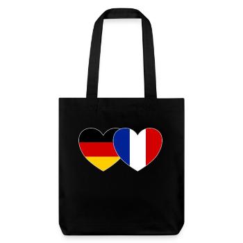 Allemagne France Drapeau Cœur - Tote bag épais recyclé Stanley/Stella - noir - Devant