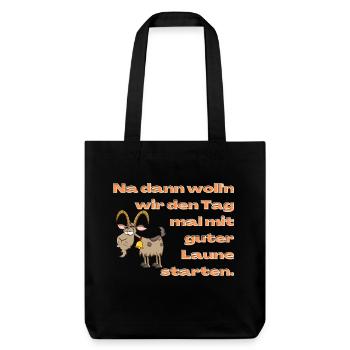 Bonne humeur jusqu’au jour 3 - Tote bag épais recyclé Stanley/Stella - noir - Devant