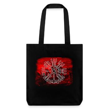 Vegvisir mit Schiffen - Stanley/Stella recycelter Heavyweight Stoffbeutel - Schwarz - Vorne