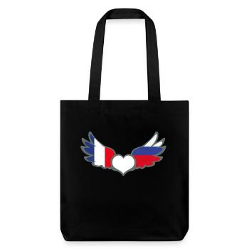 Drapeaux Français et Russe France Russie II - Tote bag épais recyclé Stanley/Stella - noir - Devant