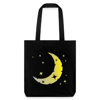 Mond und Sterne - Stanley/Stella recycelter Heavyweight Stoffbeutel - Schwarz - Vorne