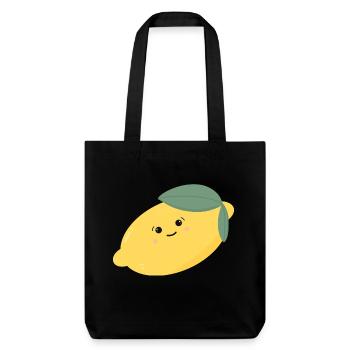 Süße Zitrone Kawaii - Stanley/Stella recycelter Heavyweight Stoffbeutel - Schwarz - Vorne
