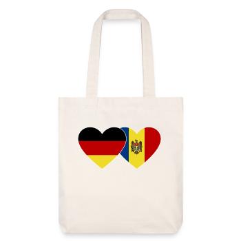 Deutschland Moldau Flagge Herz - Stanley/Stella recycelter Heavyweight Stoffbeutel - Naturweiß - Vorne