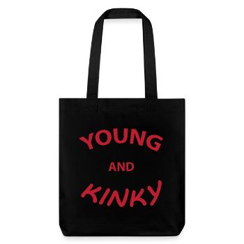 Text T-Shirt Design Young und Kinky Geschenkidee. - Stanley/Stella recycelter Heavyweight Stoffbeutel - Schwarz - Vorne