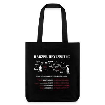 Harzer Hexenstieg Wandergruppen - 5 Etappe - Stanley/Stella recycelter Heavyweight Stoffbeutel - Schwarz - Vorne