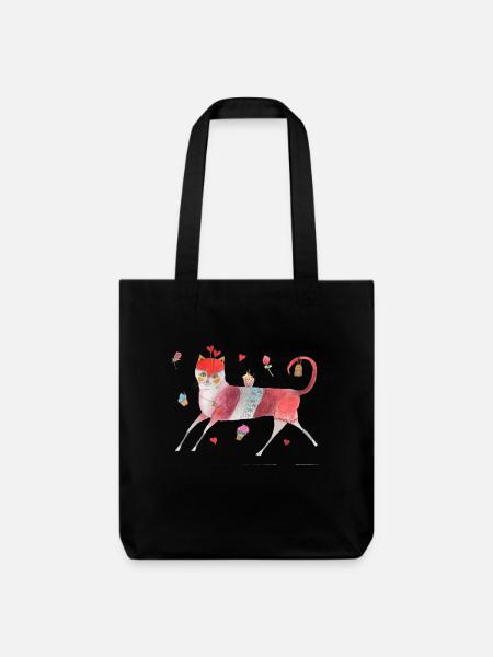 Shopper Katze - Stanley/Stella recycelter Heavyweight Stoffbeutel - Schwarz