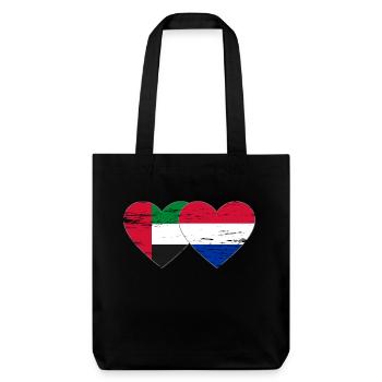 United Arab Emirates Holland Flag Heart - Stanley/Stella Heavyweight Recycled Tote Bag - black - Front