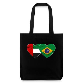 Vereinigte Arabische Emirate Brasilien Flagge Herz - Stanley/Stella recycelter Heavyweight Stoffbeutel - Schwarz - Vorne