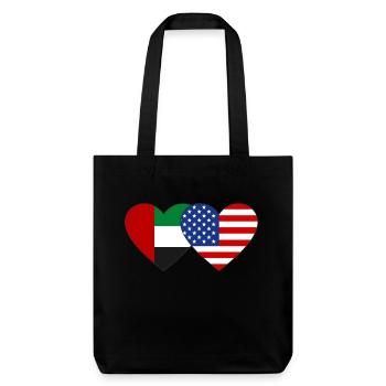 United Arab Emirates USA Flag Heart - Stanley/Stella Heavyweight Recycled Tote Bag - black - Front