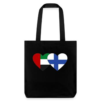 United Arab Emirates Finland Flag Heart - Stanley/Stella Heavyweight Recycled Tote Bag - black - Front