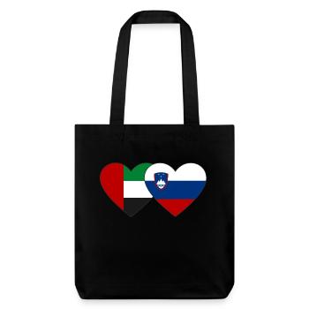 Vereinigte Arabische Emirate Slowenien Flagge Herz - Stanley/Stella recycelter Heavyweight Stoffbeutel - Schwarz - Vorne