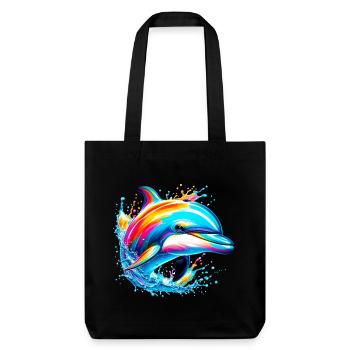 Dolphin - Stanley/Stella Heavyweight Recycled Tote Bag - black - Front