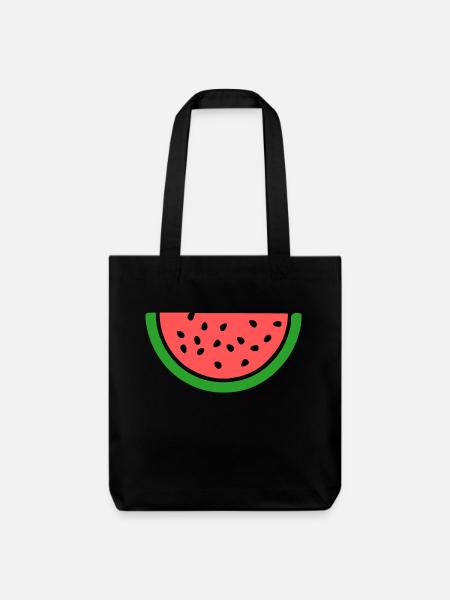 Wassermelone melone - Stanley/Stella recycelter Heavyweight Stoffbeutel - Schwarz