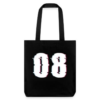 Eight 8 Number 08 Effect Distorted Number - Stanley/Stella Heavyweight Recycled Tote Bag - black - Front