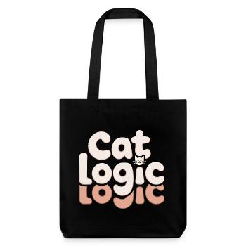  Cat Logic Lustiger Katzen Spruch Für - Stanley/Stella recycelter Heavyweight Stoffbeutel - Schwarz - Vorne