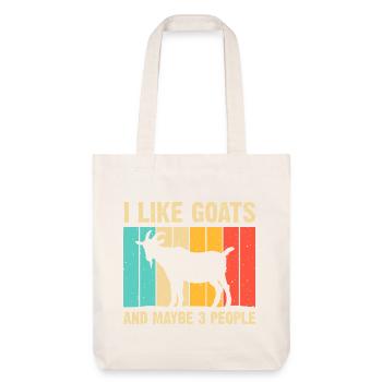 Goat Silhouette on Rainbow Planks - Stanley/Stella Heavyweight Recycled Tote Bag - natural white - Front