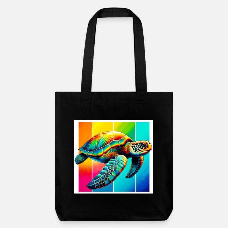 Schildkröte - Stanley/Stella recycelter Heavyweight Stoffbeutel - Schwarz