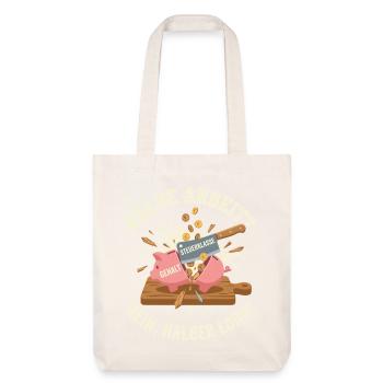 Half the job, no! Half salary tax bracket - Stanley/Stella Heavyweight Recycled Tote Bag - natural white - Front