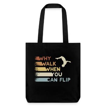 Pourquoi marcher quand on peut flipper ! Parkour Freerunner - Tote bag épais recyclé Stanley/Stella - noir - Devant