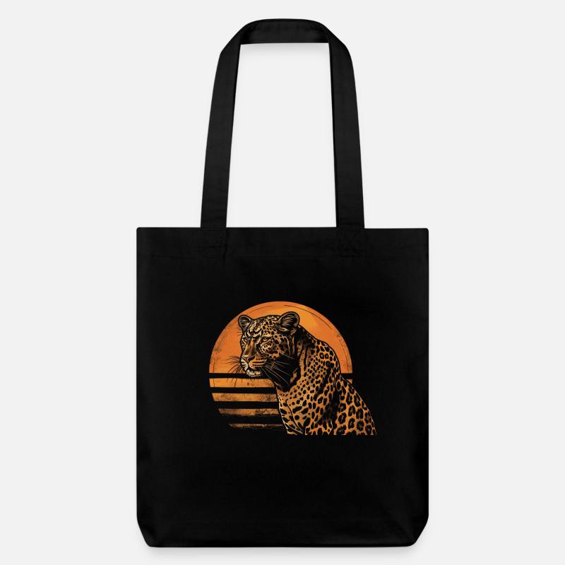 Léopard Rétro - Tote bag épais recyclé Stanley/Stella - noir