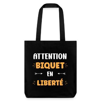 Attention Biquet en Liberté - Tote bag épais recyclé Stanley/Stella - noir - Devant