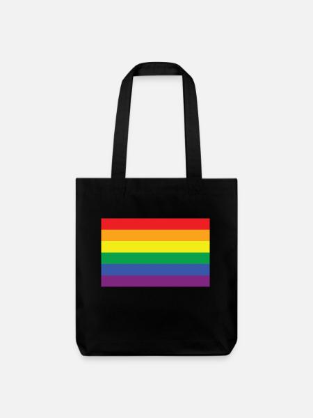 Regenbogen - Stanley/Stella recycelter Heavyweight Stoffbeutel - Schwarz