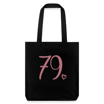Süße Nummer 79, 79 Jahre alt, Geschenk zum 79. Geburtstag - Stanley/Stella recycelter Heavyweight Stoffbeutel - Schwarz - Vorne