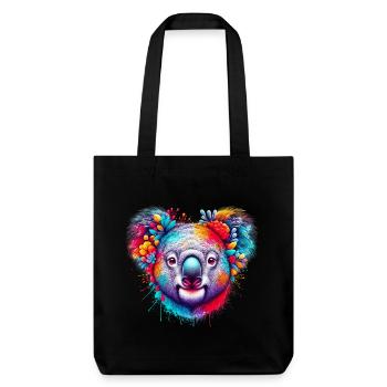 Koala - Stanley/Stella recycelter Heavyweight Stoffbeutel - Schwarz - Vorne