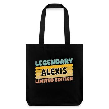 Alexis als Name - Stanley/Stella recycelter Heavyweight Stoffbeutel - Schwarz - Vorne