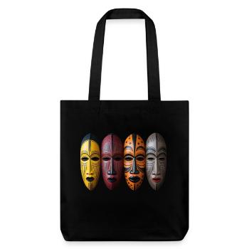 African Mask - Stanley/Stella Heavyweight Recycled Tote Bag - black - Front