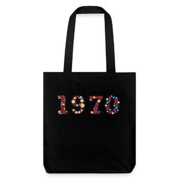 Année 1970 Fleurs - Tote bag épais recyclé Stanley/Stella - noir - Devant