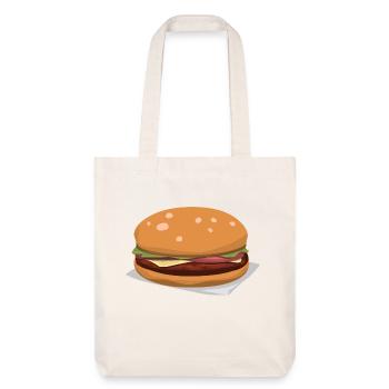 Leckerer Hamburger - Stanley/Stella recycelter Heavyweight Stoffbeutel - Naturweiß - Vorne