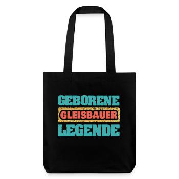Geschenk für Gleisbauer - Stanley/Stella recycelter Heavyweight Stoffbeutel - Schwarz - Vorne