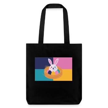 Lapin de Pâques n°05 - Tote bag épais recyclé Stanley/Stella - noir - Devant