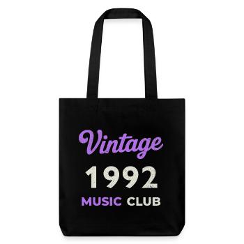Vintage 1992 Music Club Retro Geburtsjahr Jahrgang - Stanley/Stella recycelter Heavyweight Stoffbeutel - Schwarz - Vorne