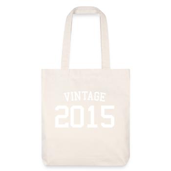 Vintage 2015 - 8 Years Old, 8th Birthday Kids - Stanley/Stella Heavyweight Recycled Tote Bag - natural white - Front